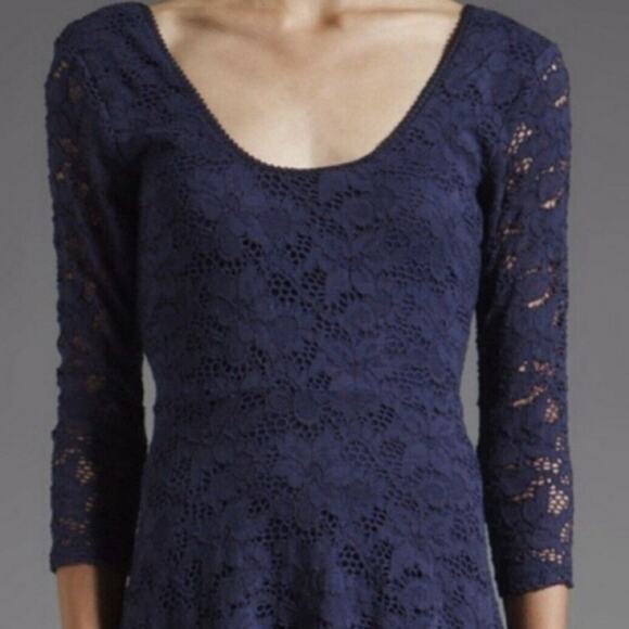 Free People Stretchy Navy Blue Skater Dress - Picture 8 of 11